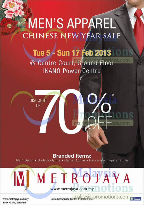 Featured image for (EXPIRED) Metrojaya Men’s Apparel Up To 70% Off Promo 5 – 17 Feb 2013