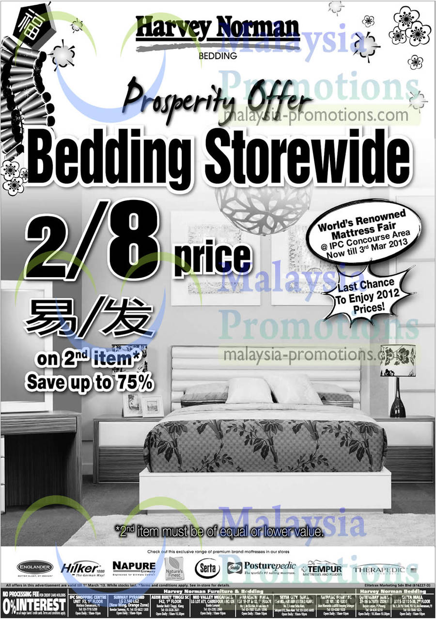 Save Up To 75 Percent Off on Bedding Item