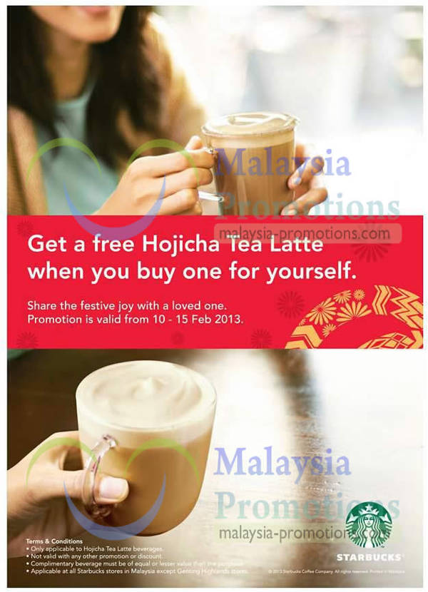 Featured image for (EXPIRED) Starbucks Hojicha Tea Latte Buy 1 Get 1 FREE (1 For 1) Promo 10 – 15 Feb 2013