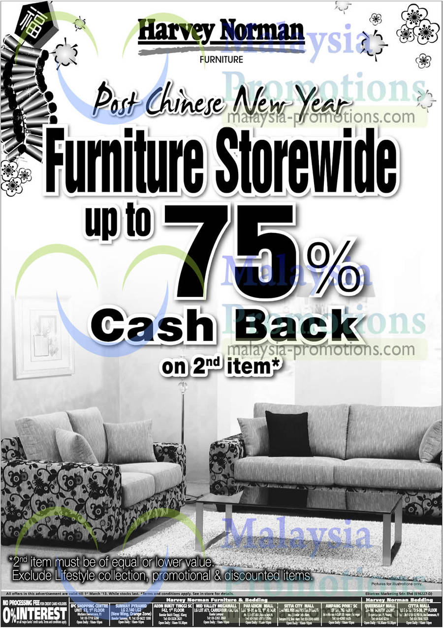 Up To 75 Percent Off on Second Item Furniture