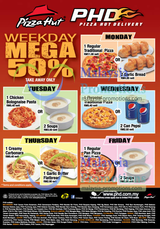 Pizza Hut Delivery 50 Off Double Deals Promotion 21 Feb 2013