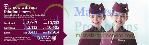 Featured image for (EXPIRED) Qatar Airways Promotional Business & Economy Class Air Fares 12 – 22 Mar 2013