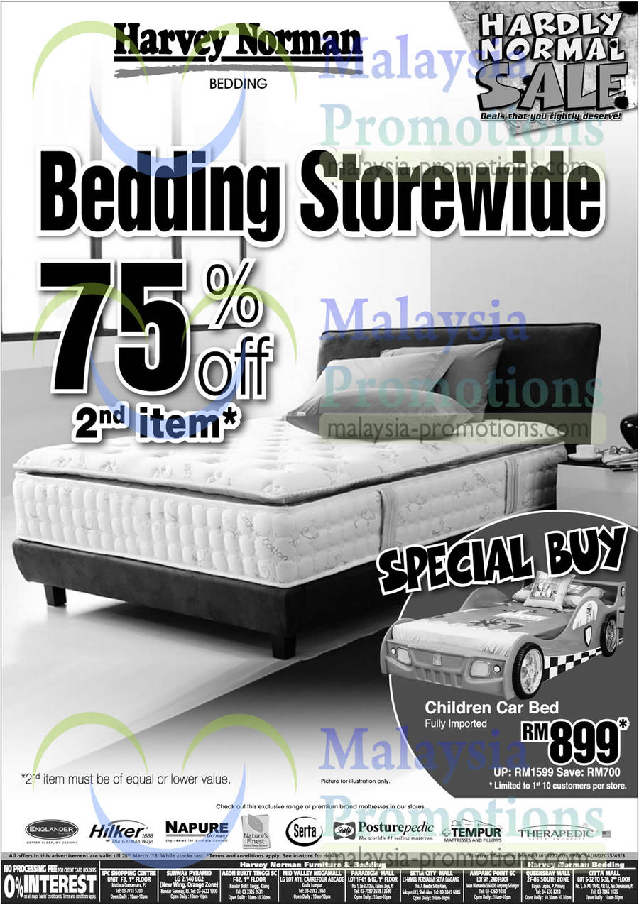 Bedding Storewide 75 Percent Off 2nd Item, Children Car Bed