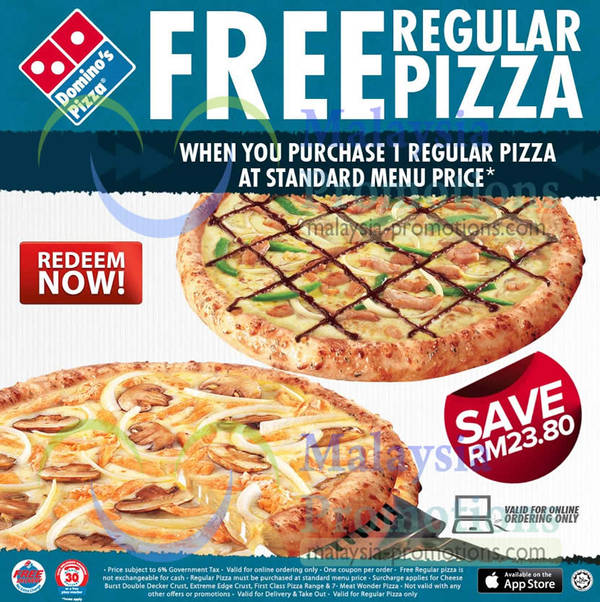 Featured image for (EXPIRED) Domino’s Pizza Buy 1 Get 1 FREE (1 For 1) Coupon 18 – 24 Mar 2013