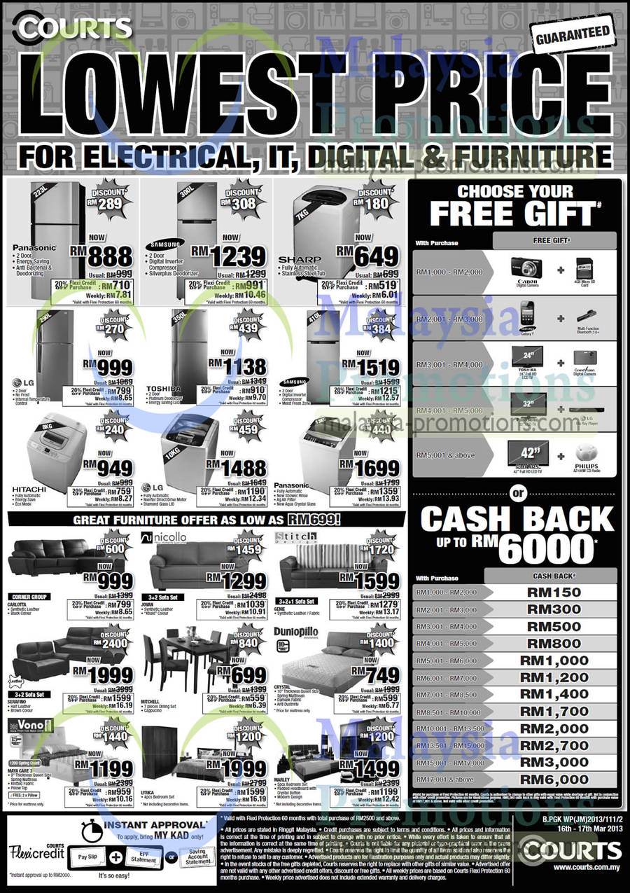 Fridges, Washers, Sofa, Nicollo Jovan Sofa, Stitch Design Gene Sofa, Dunlopillo Crystal Mattress