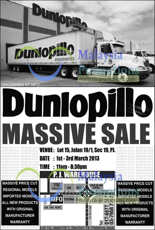 Featured image for (EXPIRED) MFO Dunlopillo Massive Sale @ Petaling Jaya 1 – 9 Mar 2013