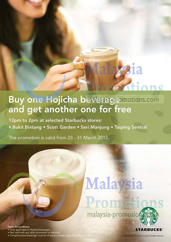 Featured image for (EXPIRED) Starbucks 1 For 1 Hojicha Promo @ Selected Outlets 23 – 31 Mar 2013