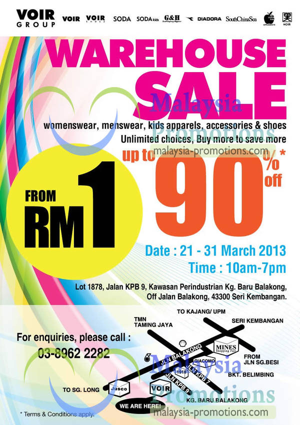 Featured image for (EXPIRED) Voir Group Warehouse Sale Up To 90% Off 21 – 31 Mar 2013