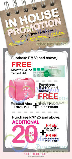 Featured image for (EXPIRED) Etude House 20% Off With RM125 Purchase @ Selected Locations 27 – 28 Apr 2013