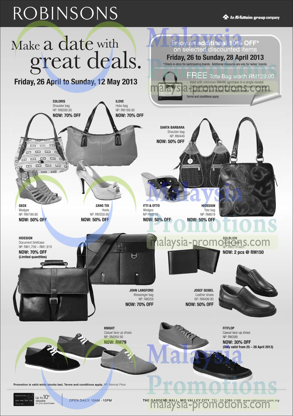 Featured image for Robinsons Mattresses, Branded Handbags & Accessories Promotion 26 Apr - 12 May 2013