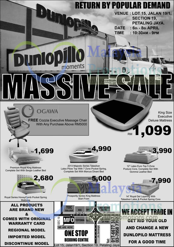 Featured image for (EXPIRED) MFO Dunlopillo Massive Sale @ Petaling Jaya 6 – 8 Apr 2013