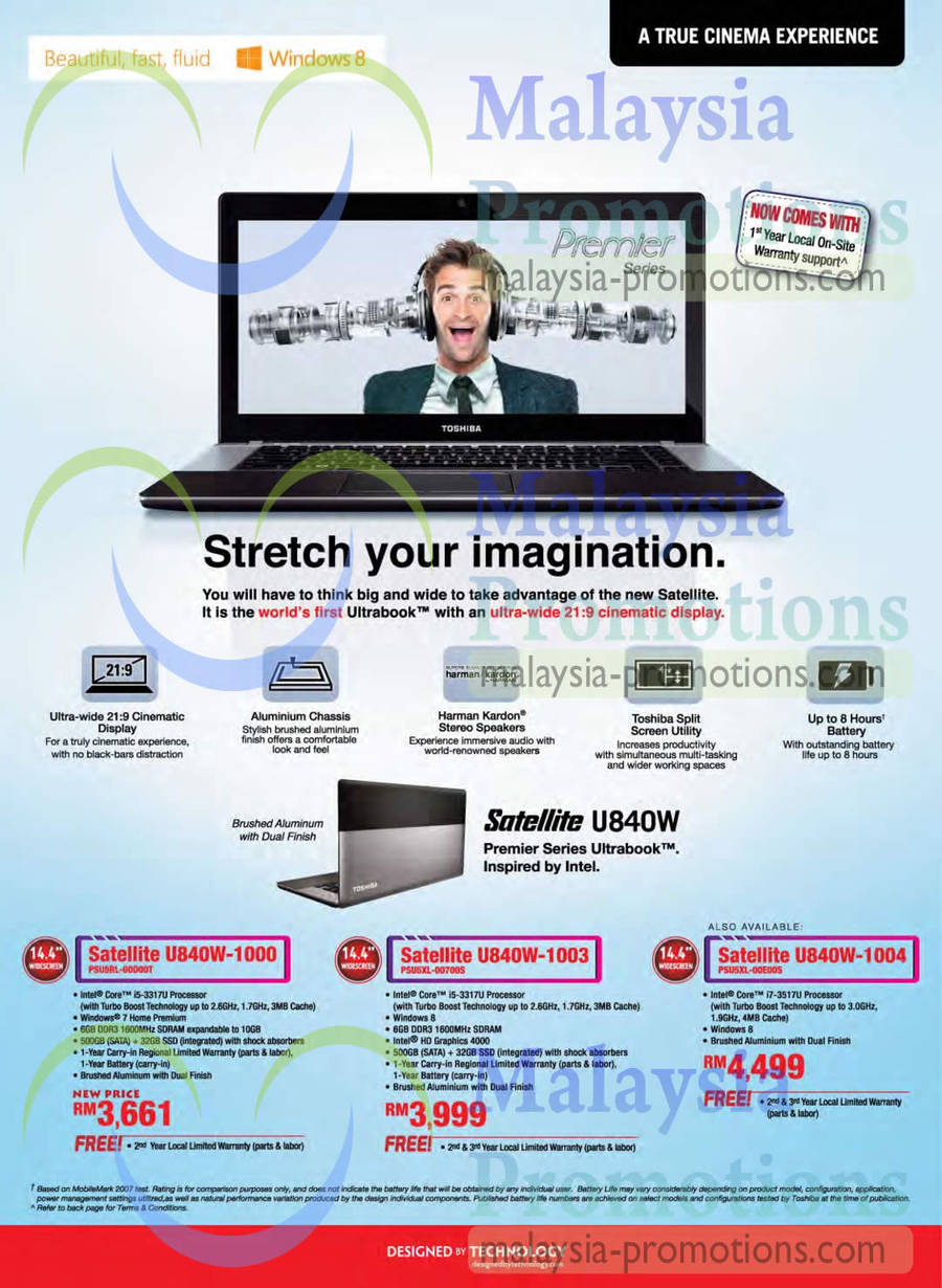 Notebooks, Satellite U840W-1000, U840W-1003, U840W-1004