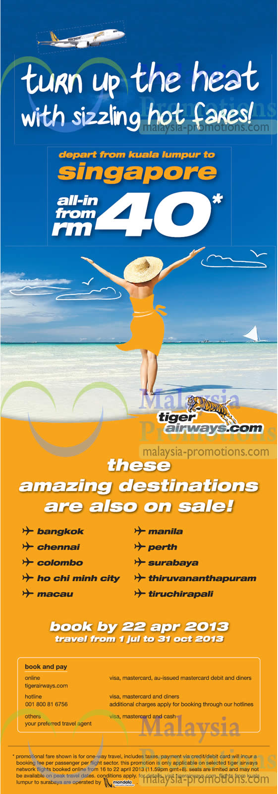 Featured image for (EXPIRED) Tiger Airways Singapore Promotion Air Fares 16 – 22 Apr 2013