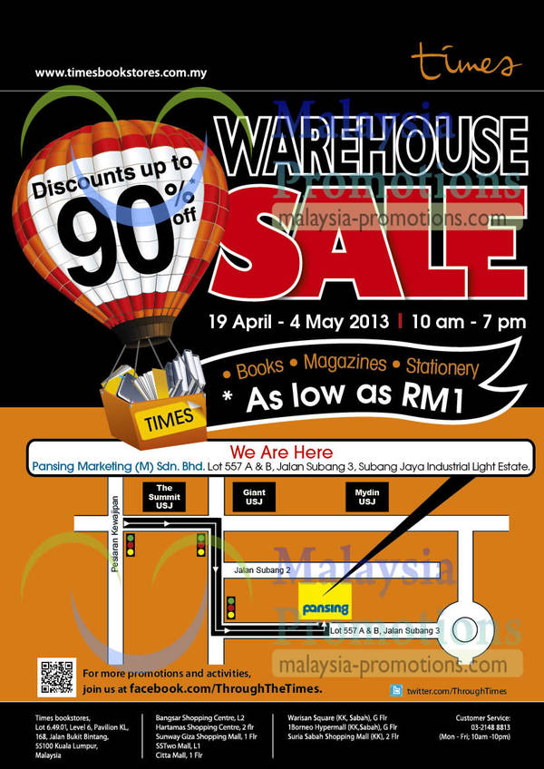 Featured image for Times Bookstores Warehouse Sale Up To 90% Off @ Subang 19 Apr – 4 May 2013