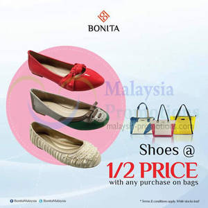 Featured image for (EXPIRED) Bonita 50% Off Shoes With Any Bag Purchase Promo 24 May – 9 Jun 2013