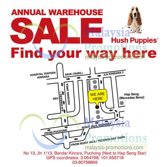 Hush Puppies Location Map, Bandar Kinrara