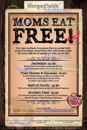 Featured image for (EXPIRED) Morganfield’s Mothers Eat FREE Promo 12 May 2013