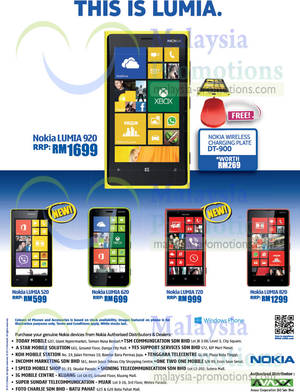 Featured image for Nokia Lumia 920, 520, 620, 720 & 820 Mobile Phones Price List 30 May 2013