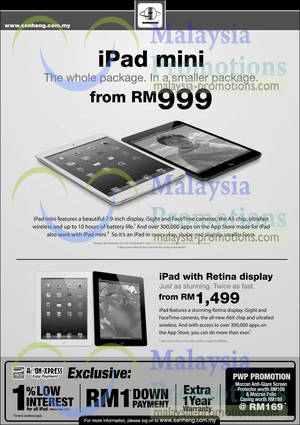 Featured image for Senheng Apple iPad 4 & Apple iPad Mini Offers 14 May 2013