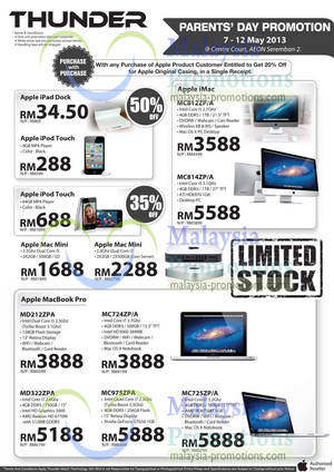 Featured image for Thunder Match AEON Seremban 2 Apple Product Offers 7 – 12 May 2013