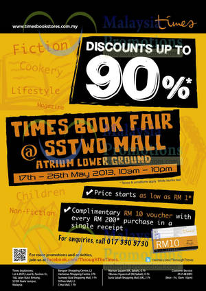 Featured image for Times Bookstores Book Fair Up To 90% Off @ SSTwo Mall 17 – 26 May 2013