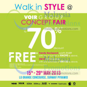 Featured image for (EXPIRED) Voir Group Concept Fair Up To 70% Off @ Sunway Pyramid 15 – 29 May 2013