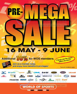 Featured image for (EXPIRED) World Of Sports, World Of Outdoors, Urban Adventure, Mizuno & Columbia Sale 16 May – 9 Jun 2013