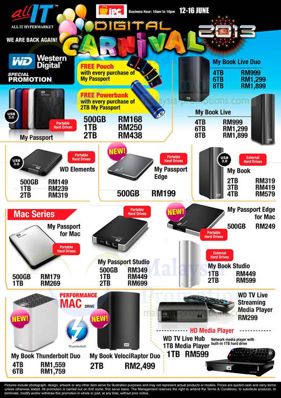 15 Jun Western Digital External Storage, Passport, Elements, Media Player