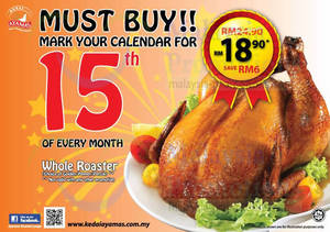 Featured image for (EXPIRED) Ayamas Roasters RM6 Off Whole Roaster Chicken 15 Nov 2013