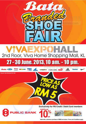 Featured image for (EXPIRED) Bata Branded Shoe Fair @ Viva Home 27 – 30 Jun 2013