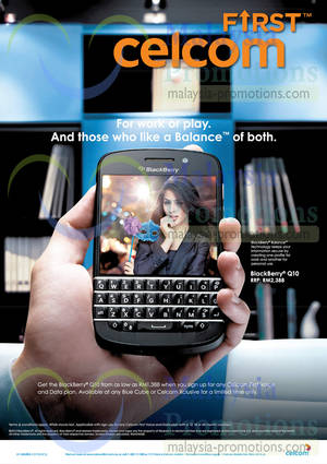 Featured image for Celcom BlackBerry Q10 Features & Price 31 May 2013