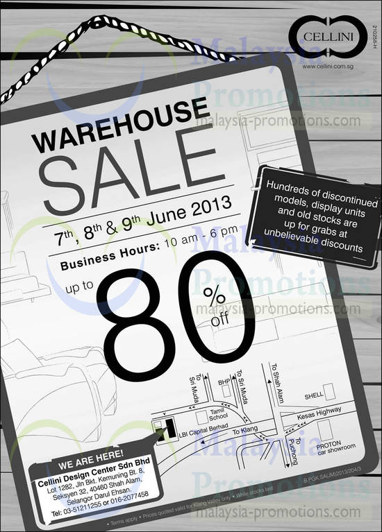 Cellini Warehouse Sale 6 Jun 2013