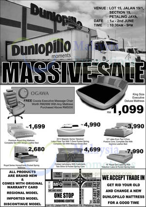 Featured image for (EXPIRED) MFO Dunlopillo Massive Sale @ Petaling Jaya 1 – 2 Jun 2013