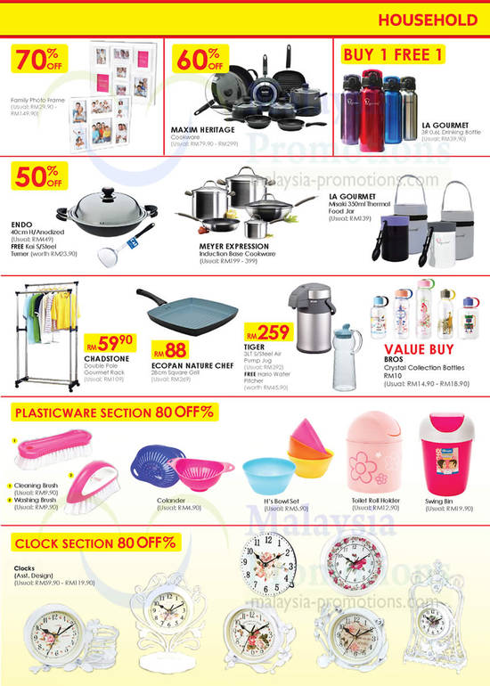 Household, Plasticware, Clocks