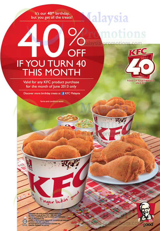 KFC 40th Anv 40 Percent 12 Jun 2013