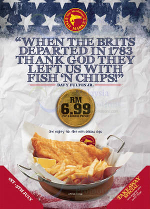 Featured image for (EXPIRED) Manhattan Fish Market RM6.99 Fish’ N Chips Promo 1 – 5 Jul 2013