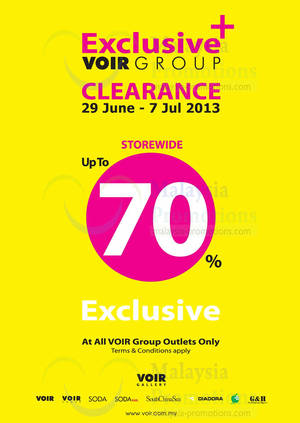 Featured image for (EXPIRED) Voir Group Clearance Sale Up To 70% Off @ Outlets 26 Jun – 7 Jul 2013