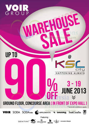 Featured image for (EXPIRED) Voir Group Warehouse Sale Up To 90% Off @ KSL City Mall 3 – 19 Jun 2013