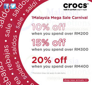 Featured image for Crocs 1Malaysia Mega Sale Carnival Up To 20% Off 18 Jul 2013