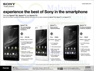 Featured image for Sony Smartphones No Contract Price List 23 Jul 2013