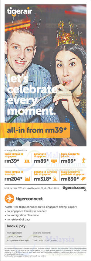 Featured image for (EXPIRED) Tiger Airways Promotion Air Fares 9 – 24 Jul 2013