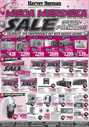 Featured image for (EXPIRED) Harvey Norman Digital Cameras, Furniture, Notebooks & Appliances Offer 17 – 23 Aug 2013