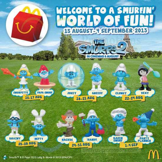 McDonalds Smurfs 15 Aug 2013