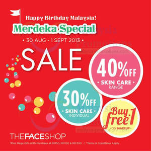 Featured image for (EXPIRED) The Face Shop 1 for 1 & Up To 40% Off Promo Offers 30 Aug – 1 Sep 2013