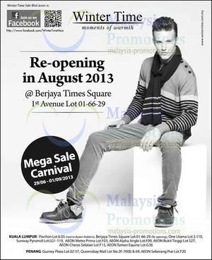 Featured image for Winter Time Mega Sale Carnival 29 Jun – 1 Sep 2013