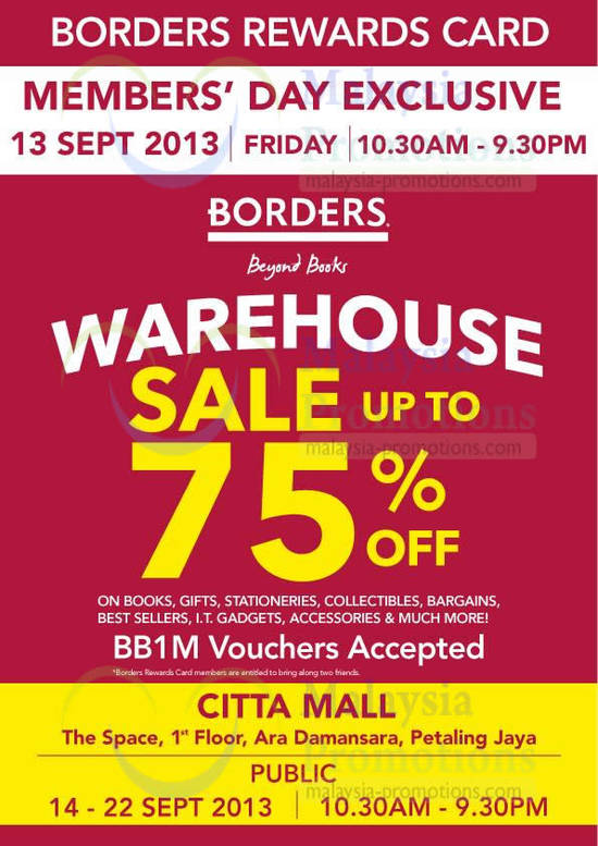 Borders 11 Sep 2013