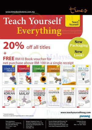 Featured image for (EXPIRED) Times Bookstores 20% Off Teach Yourself Books 1 – 30 Sep 2013