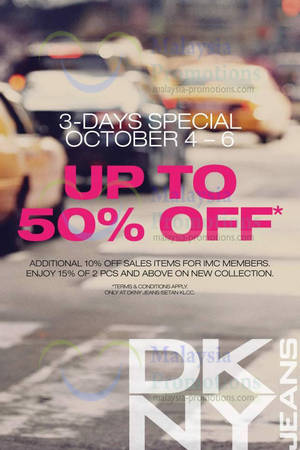 Featured image for (EXPIRED) DKNY Jeans Up To 50% Off @ Isetan KLCC 4 – 6 Oct 2013