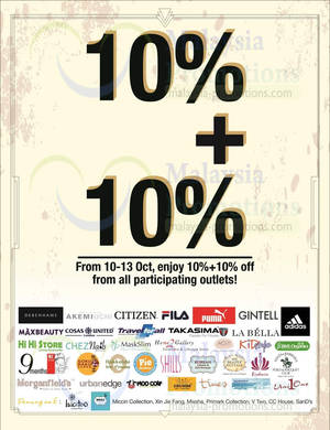 Featured image for (EXPIRED) Gurney Paragon 10% + 10% Off Promo 10 – 13 Oct 2013