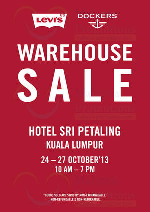 Featured image for (EXPIRED) Levi’s & Dockers Up To 60% OFF Warehouse SALE @ Hotel Sri Petaling KL 24 – 27 Oct 2013
